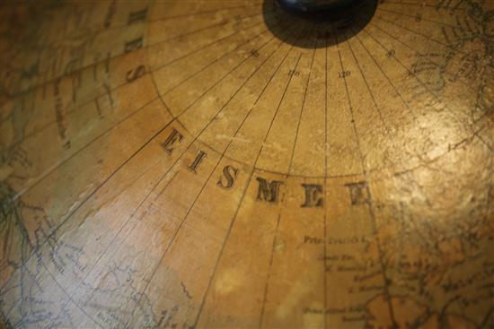 A huge late 19th century German terrestrial globe by Adolf Henze, diameter 42in. 72 in. (183 cm.) high